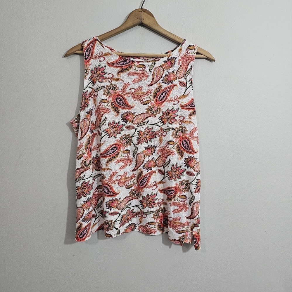 J. Jill Love Linen Paisley Print Tank Top